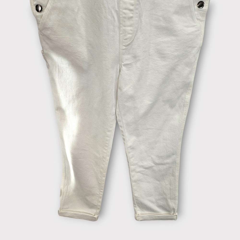 Frame Les Garcon White Denim Overalls Large - Picture 4 of 10